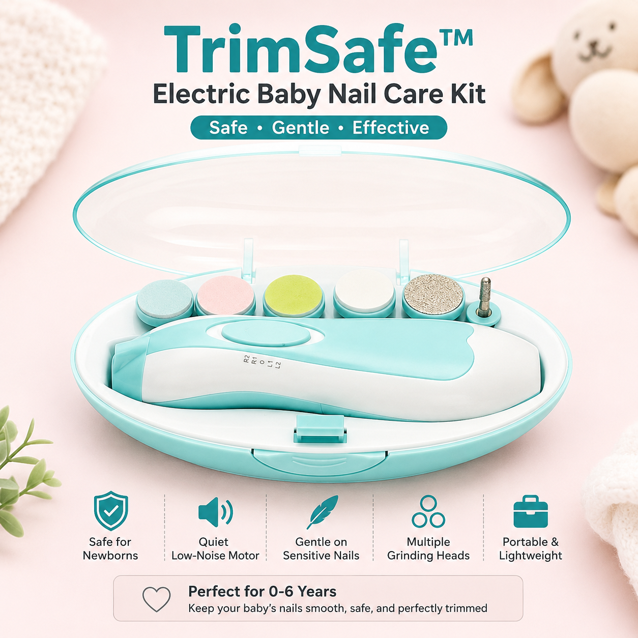 TrimSafe™ Electric Baby Nail Care Kit
