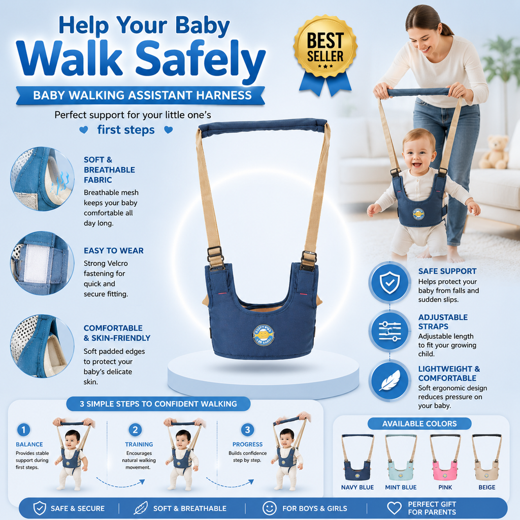 SnuggleSteps™ Baby Walking Harness – Safe First Steps Support