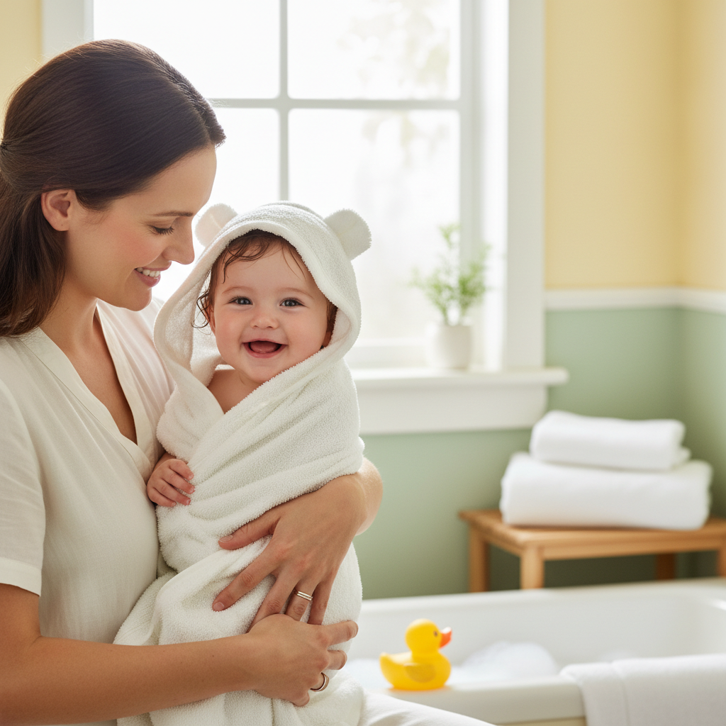 SnuggleDry™ Premium Baby Hooded Bath Towel