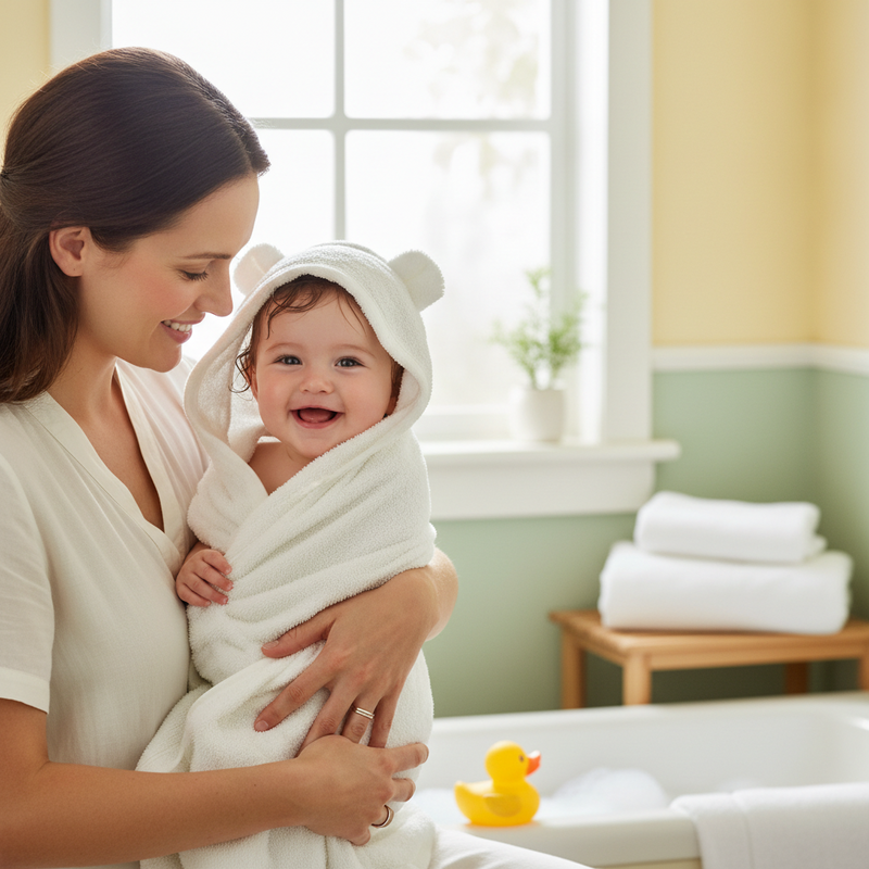 SnuggleDry™ Premium Baby Hooded Bath Towel